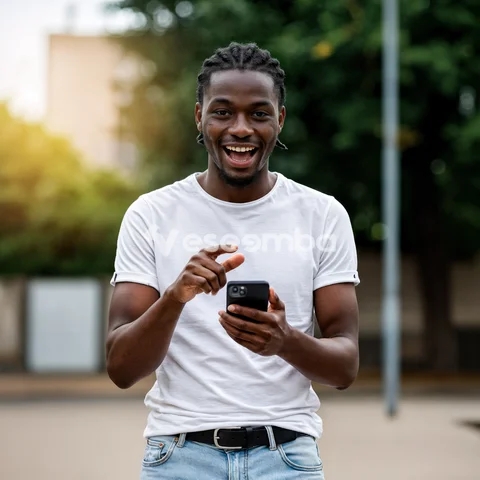 Jeune Homme avec un smartphone en main